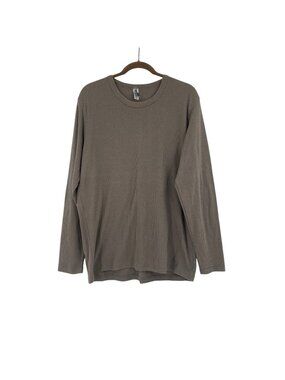 RAW Mens Size XL Beige Tan Waffle Knit Long Sleeve Thermal Y2K vintage